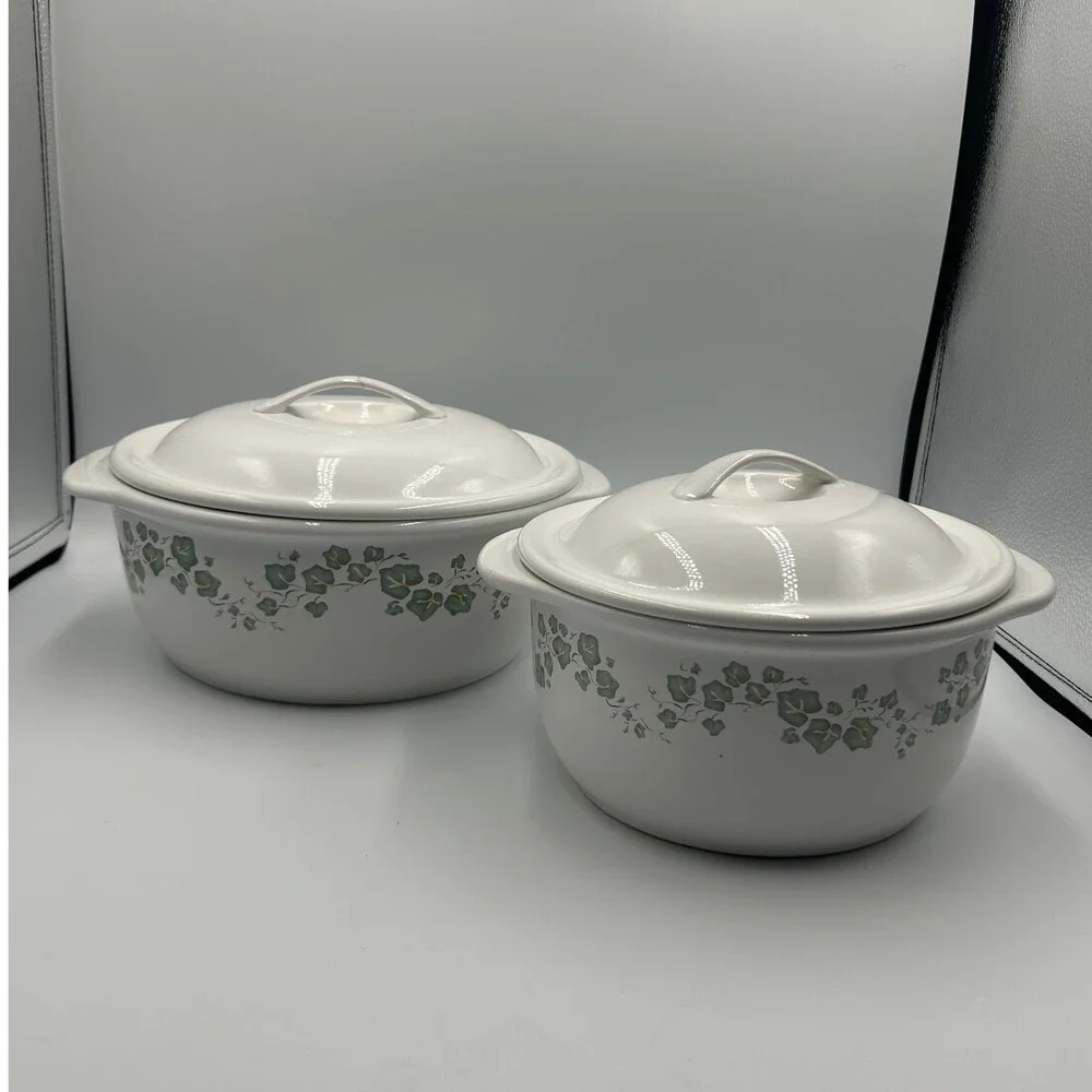Corelle Coordinates Callaway Ivy Stoneware Casserole Dish Set 1.5 Qt & 1 Qt